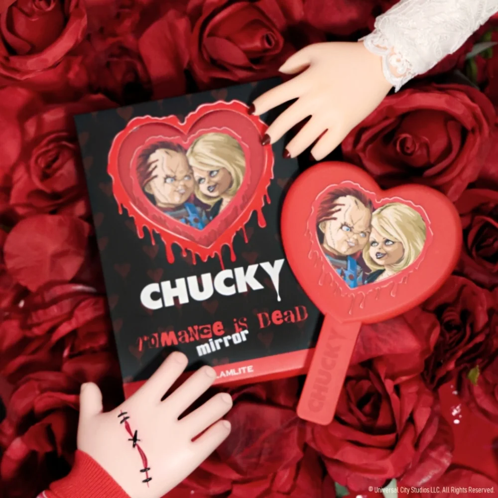 Bride of Chucky Child's Play Horror Goth Mirror Tiffany Glamlite Heart Valentine